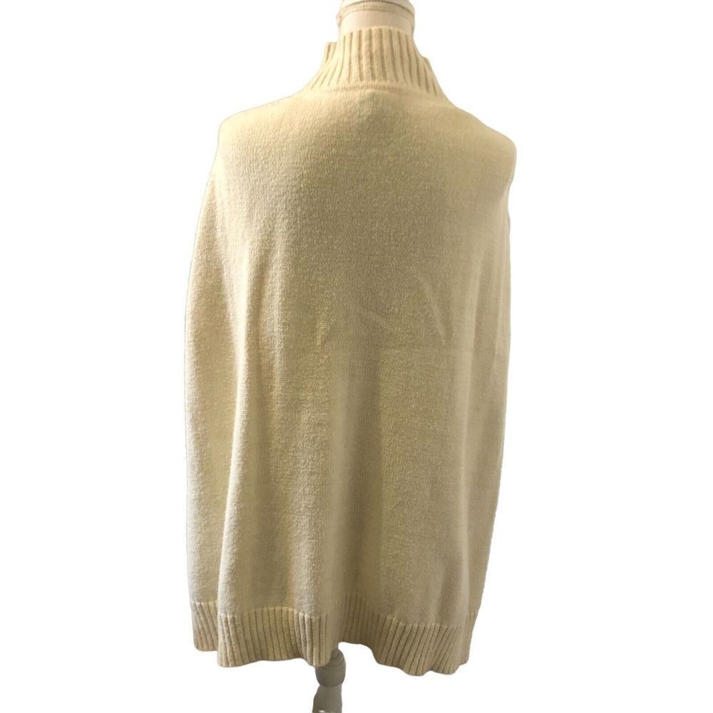 Chico's Zenergy Cream Cable Knit Turtleneck‎ Sweater S/M - Picture 2 of 6